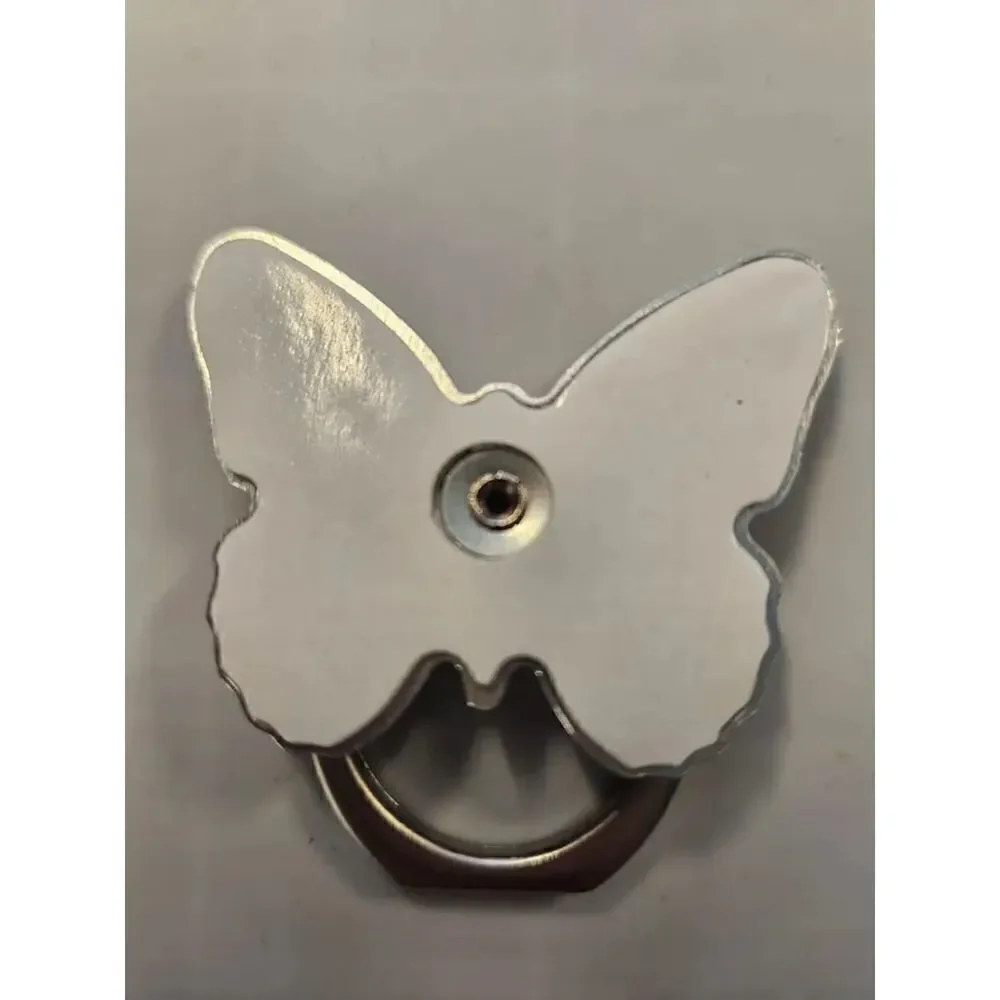 New - Pink & Blue Butterfly Mobile Phone Ring Bracket with 360 Rotation